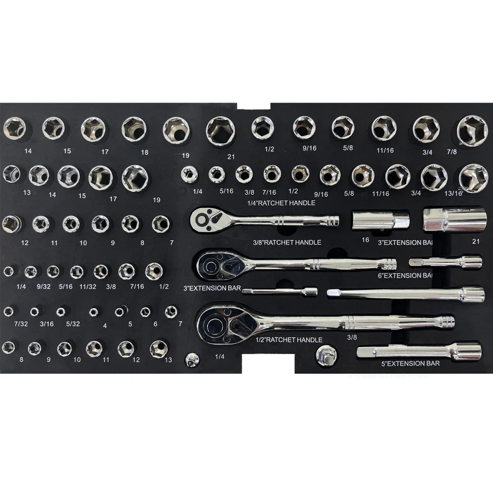 799PCS Aluminum Trolley Case Tool Set, Complete Tool Box Set with Rolling Wheels, Household Hand Tools Kit for Men, Silver