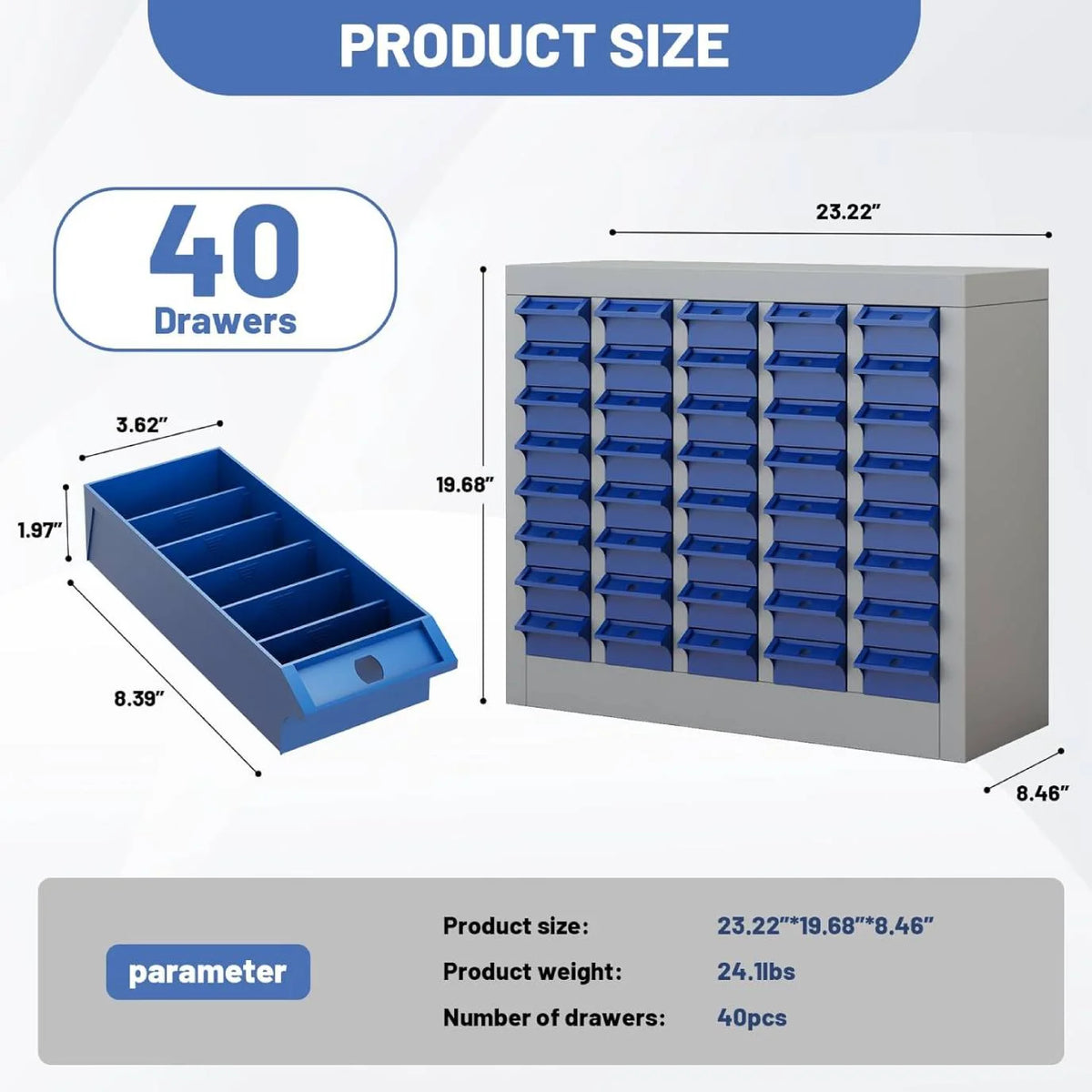 Reykilor 100 Drawers Small Parts Cabinet Bolt and Nut Tool Storage Cabinet Hardware Organizer Electronic Component Sorting Storage