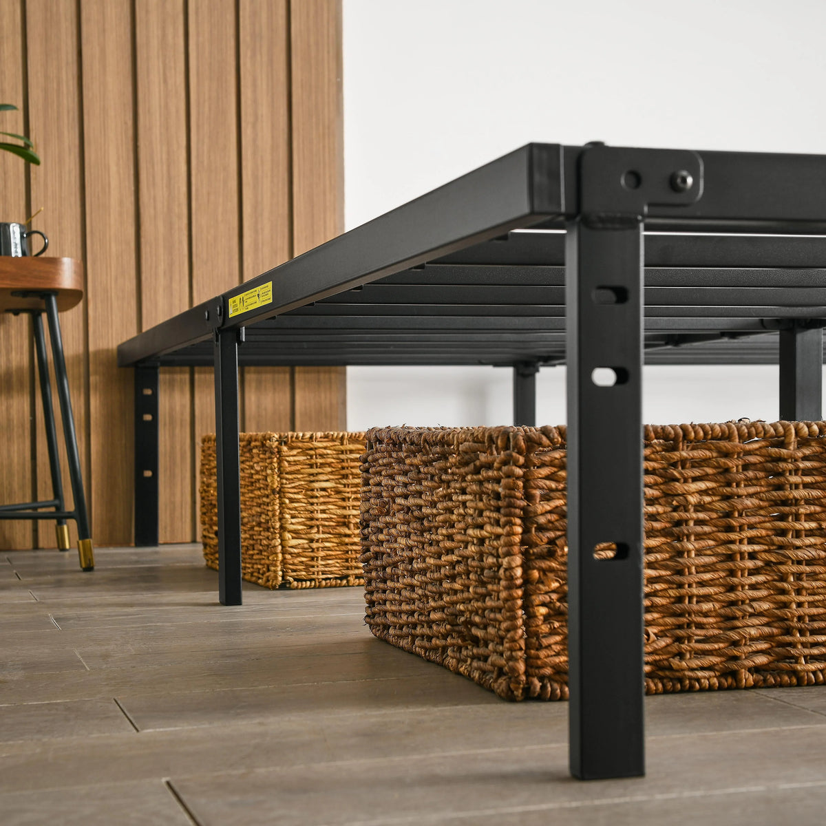 Mainstays 14" Heavy Duty Steel Slat Twin Platform Bed Frame, Black