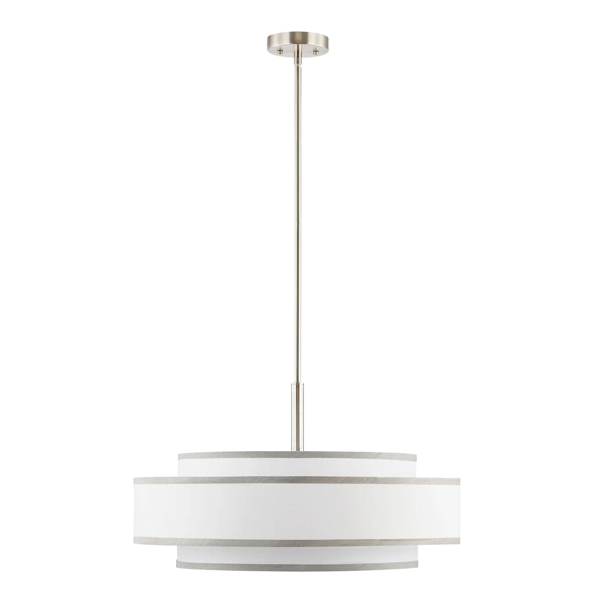 GetLedel 5-Light Double Shaded Dimmable Drum Chandelier Black