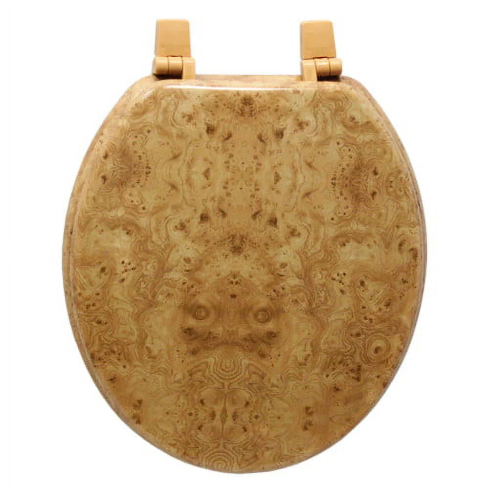 Trimmer Marbleized Molded Wood Round Toilet Seat