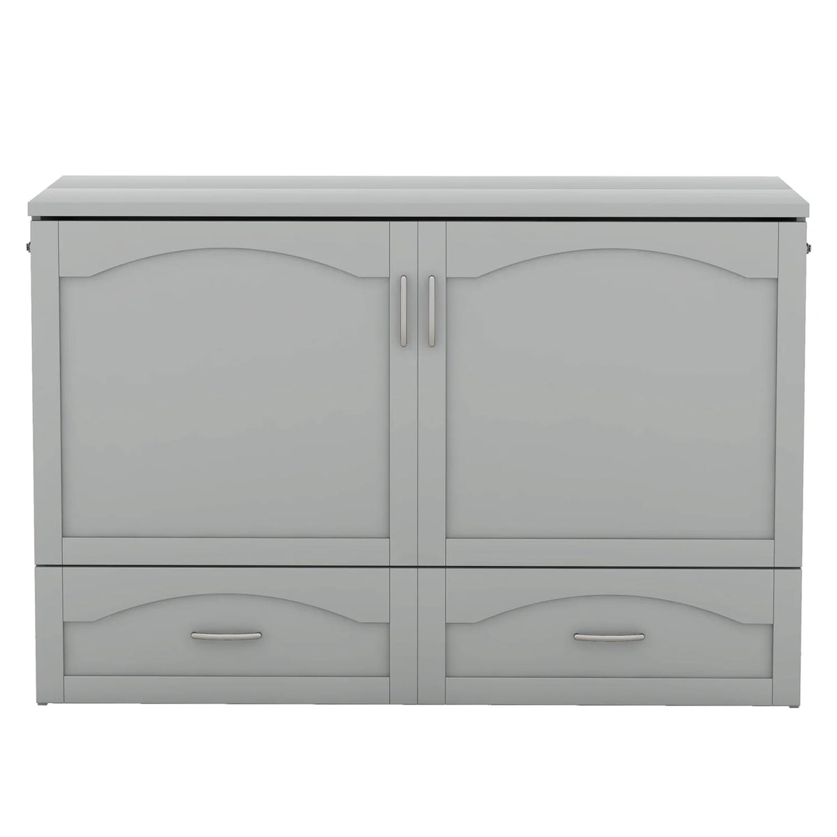 Harper & Bright Designs Full Size Murphy Bed with Shelves, Foldable Wall Bedframe w/Flexible Slats Support, Space-Saving Design, Can Be Folded Into Cabinet, White