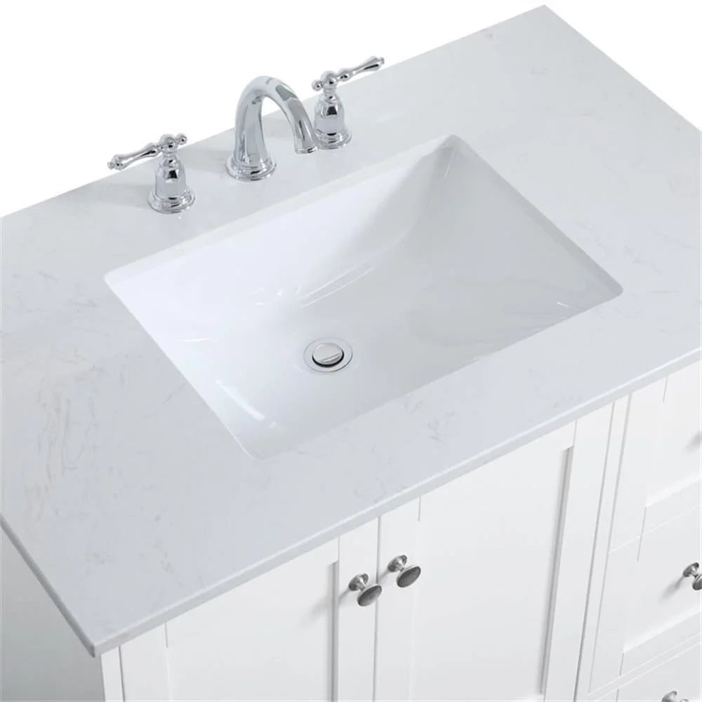 Elegant Decor Sommerville 36" Single Quartz Top Bathroom Vanity in Gray