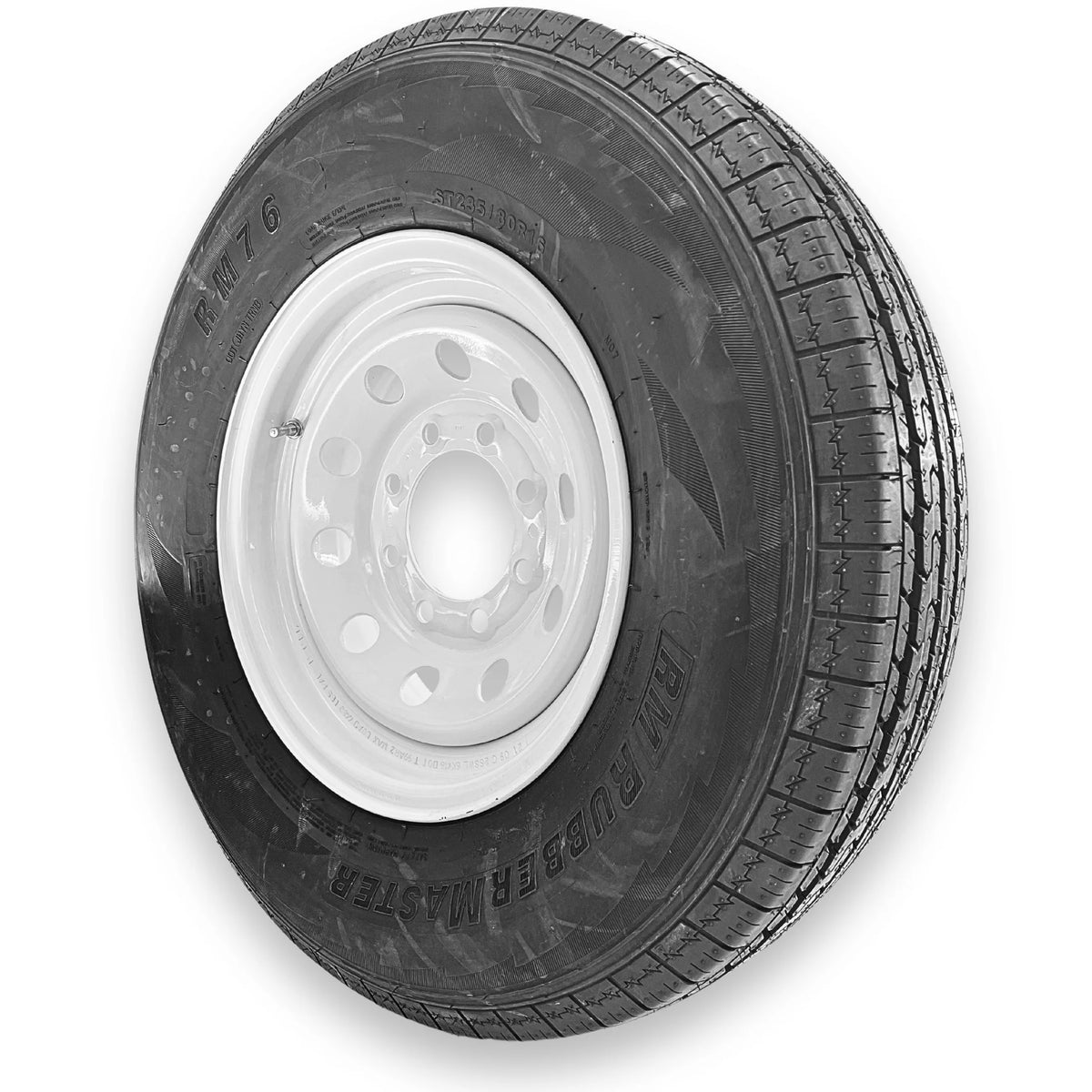 RubberMaster ST235/80R16 12 Ply Highway Rib Tire and 8 on 6.5 Modular