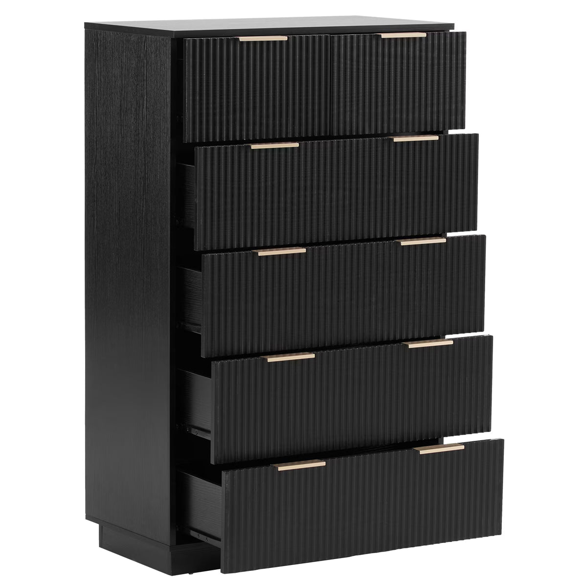 UBesGoo Dresser for Bedroom Wood 4 Drawers Dressers, Fluted Modern Dresser, White