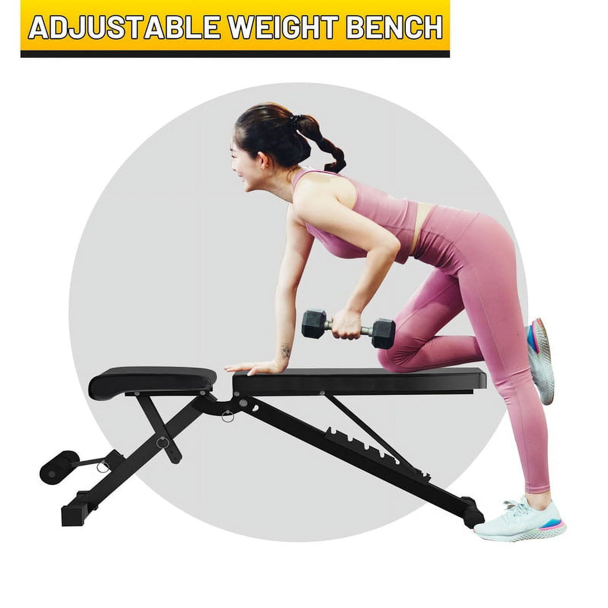 Weight Bench Adjustable Workout Bench for Home, Incline Bench for Bnech Press, Strength Training Bench