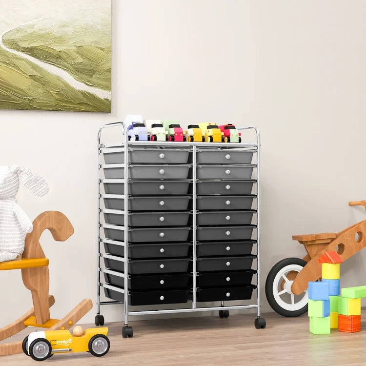 20 Drawers Rolling Storage Cart Studio Organizer