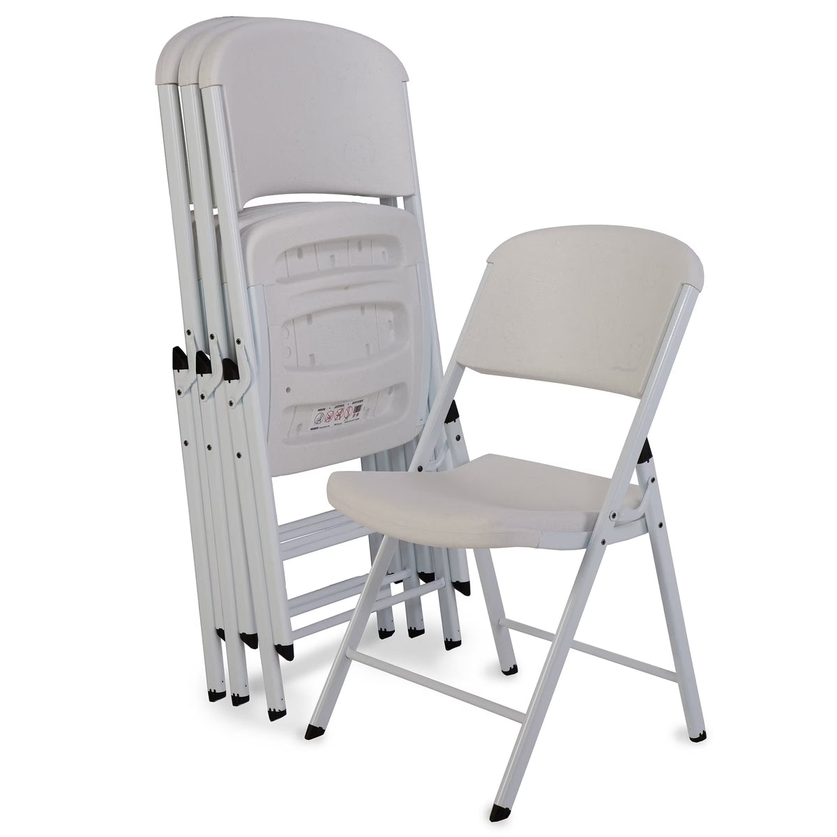 Lifetime Folding Chair, Indoor/Outdoor Commercial, White Granite, 4 Pack (42804)