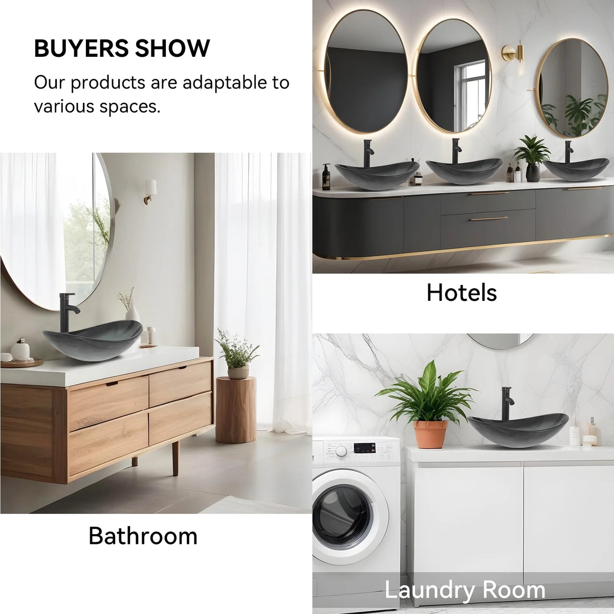 FULLWATT Bathroom Ceramic Sink Vanity Vessel Basin Porcelain Faucet Drain Combo Rectangle,White