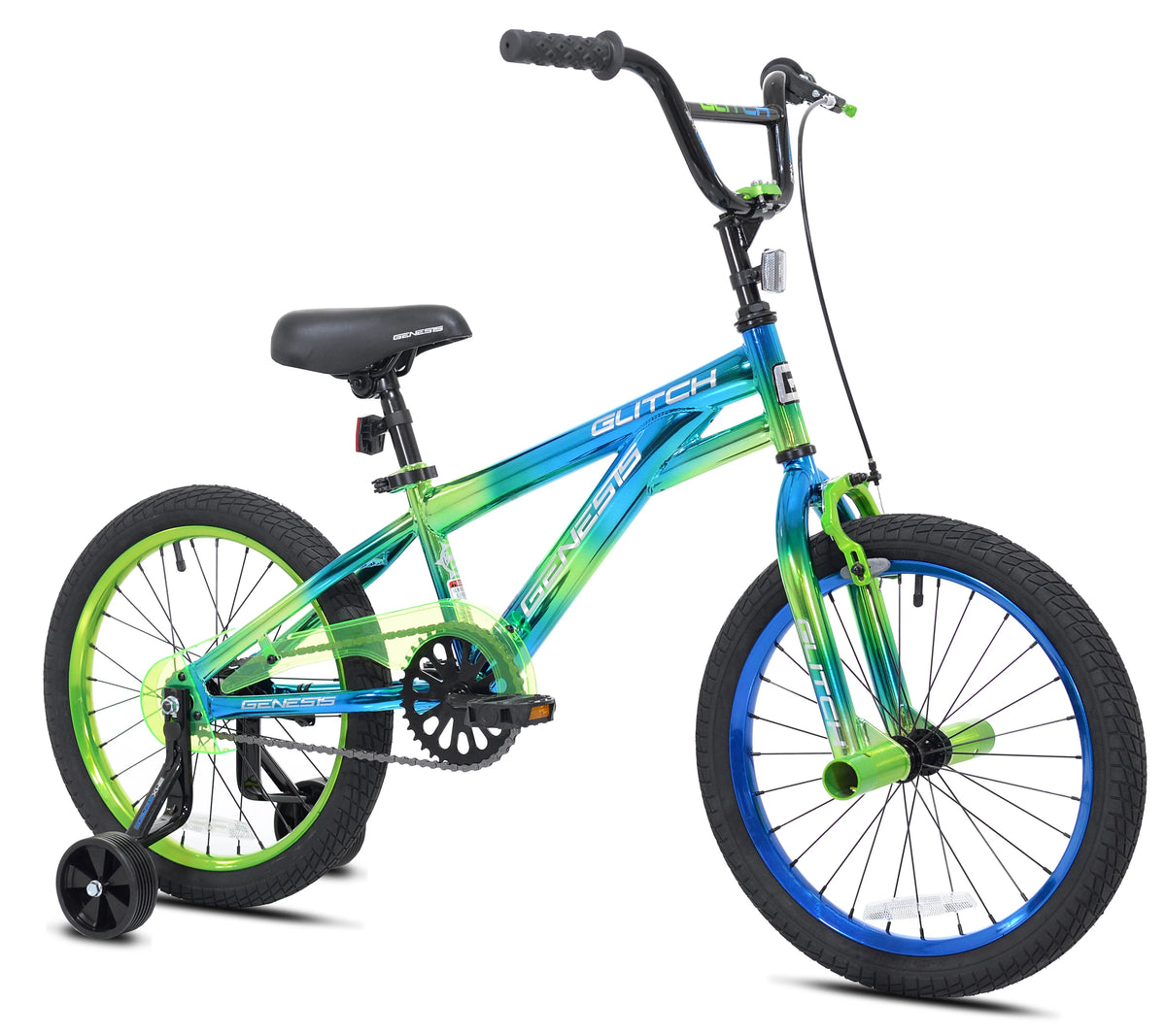 18" Glitch Boy's BMX Bike, Blue/Green