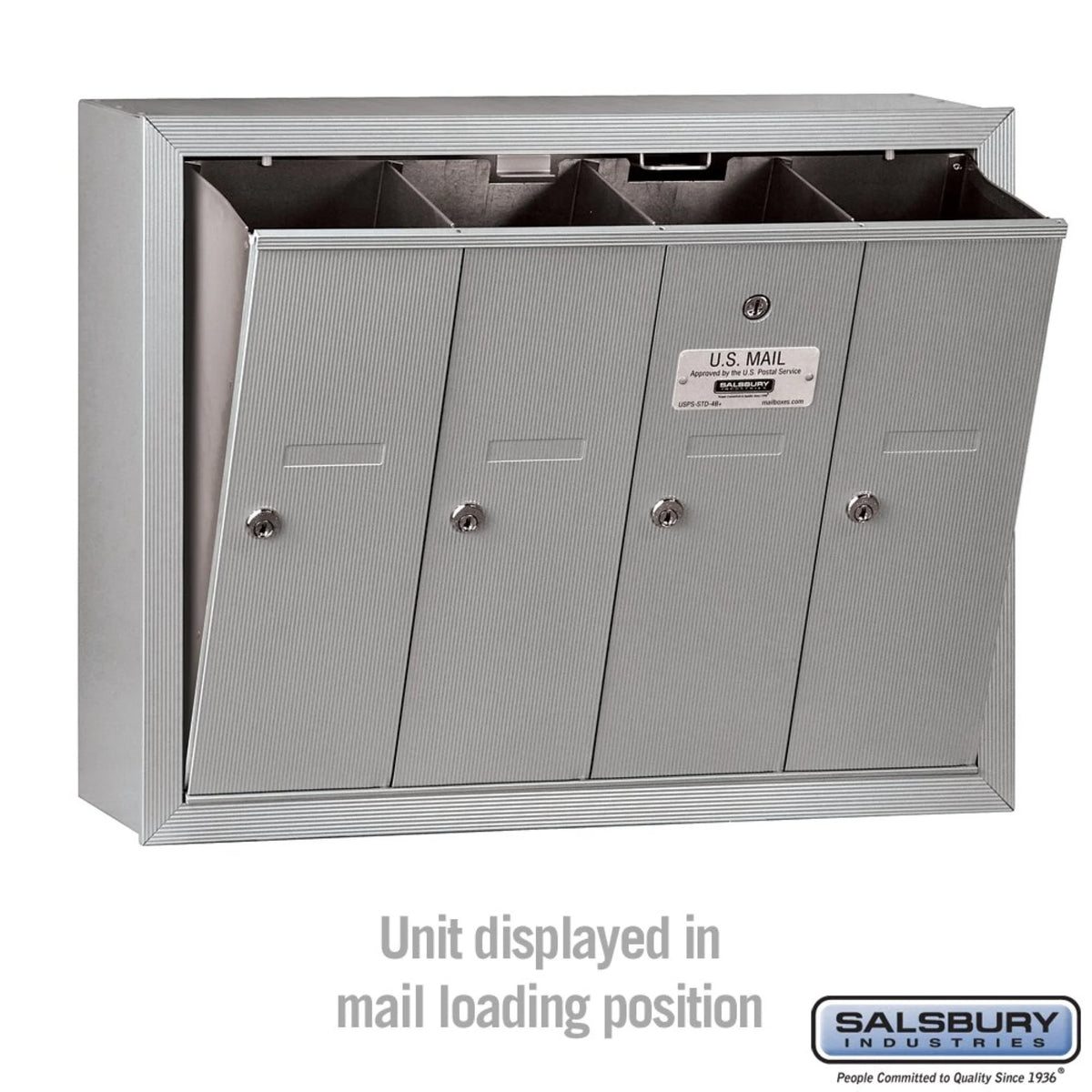 Salsbury Industries Vertical Mailbox,7 Doors,Alum 3507ASU