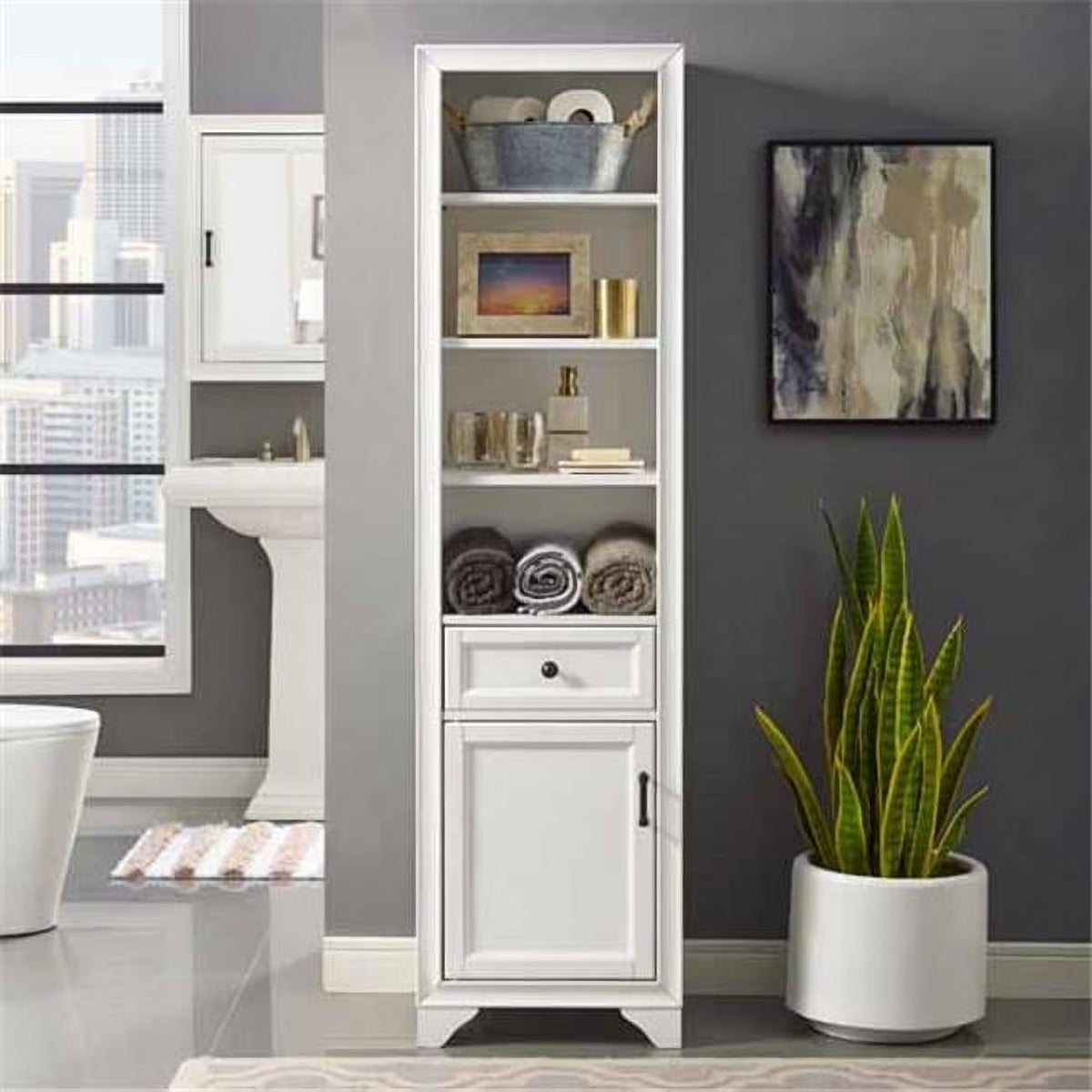 Crosley Furniture Tara Linen Cabinet White
