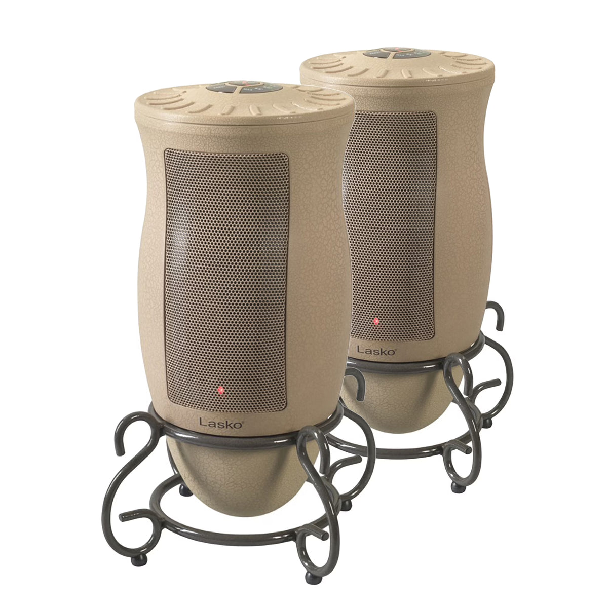 Lasko Designer Series Oscillating Ceramic Space Heater, Tan (2 Pack)