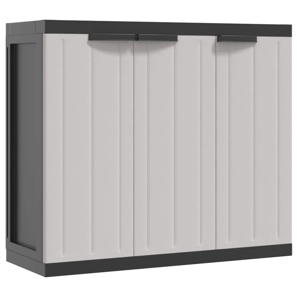 vidaXL Outdoor Storage Cabinet Black 25.6"x14.6"x33.5" PP