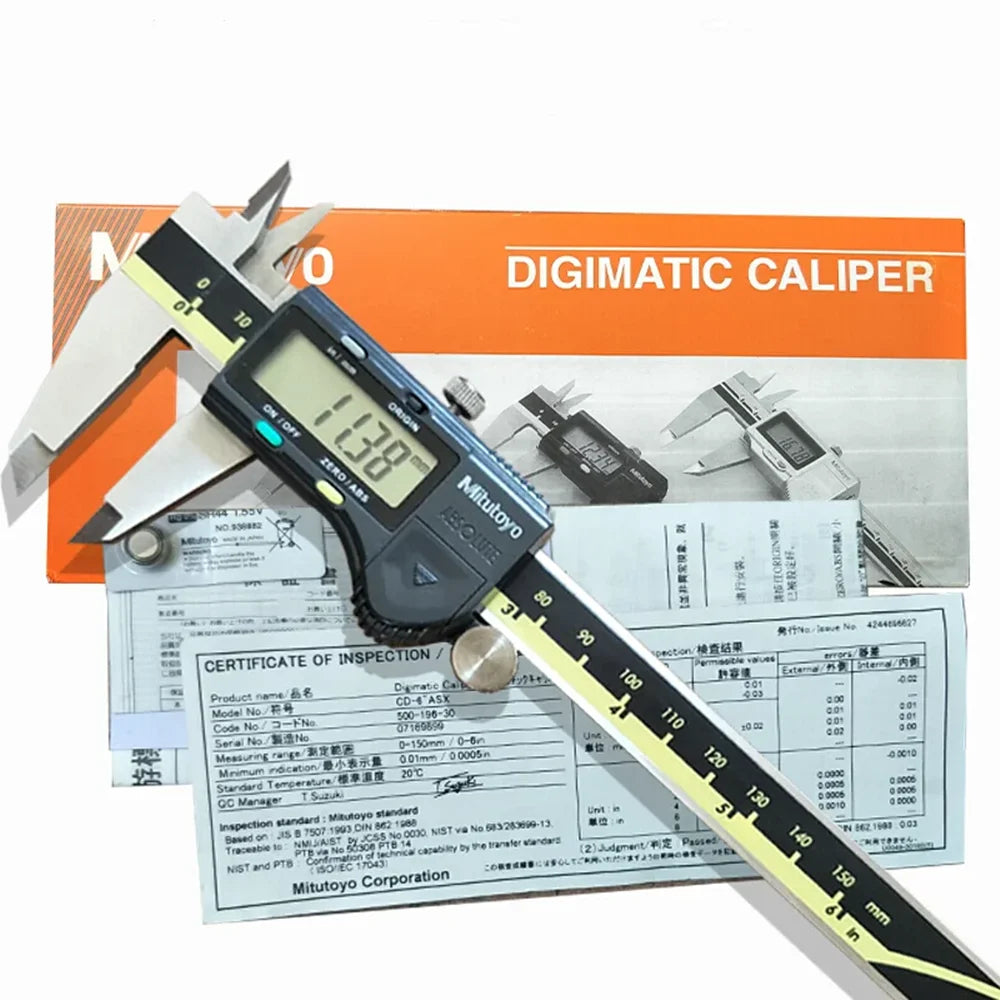 Mitutoyo 500-193-30 Advanced Onsite Sensor AOS Digital Caliper LCD Vernier Caliper Stainless Steel Measuring Tools 500 Series, 0" to 12"/0 to 300mm Measuring Range, 0.0005"/0.01mm Resolution, AOS