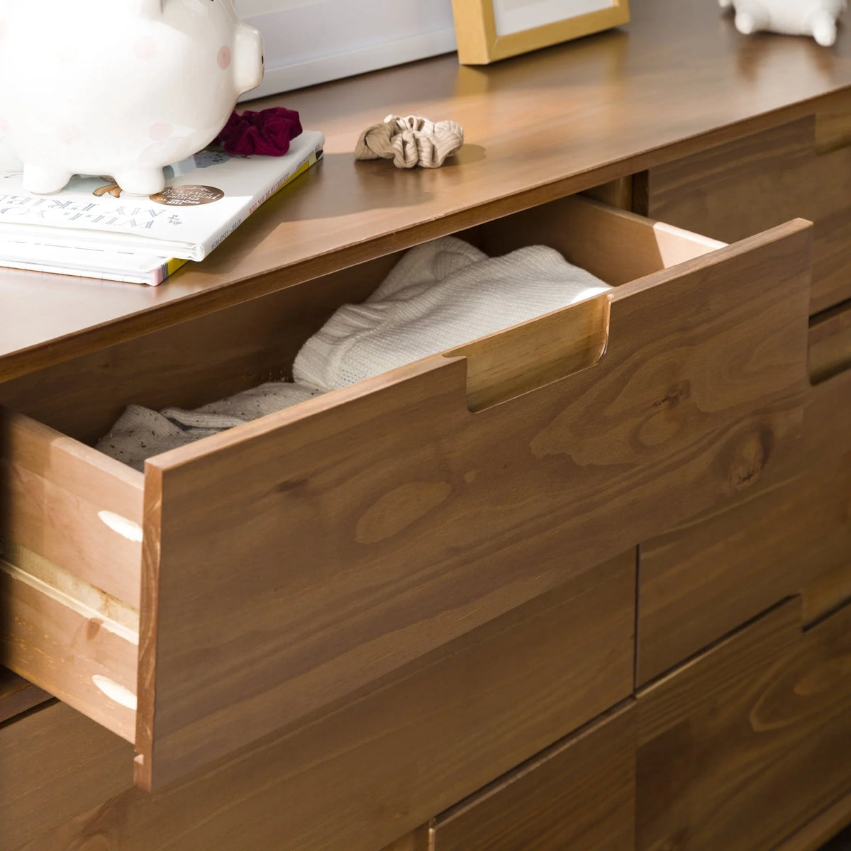 Walker Edison Sonoma 6-Drawer Solid Wood Caramel Dresser