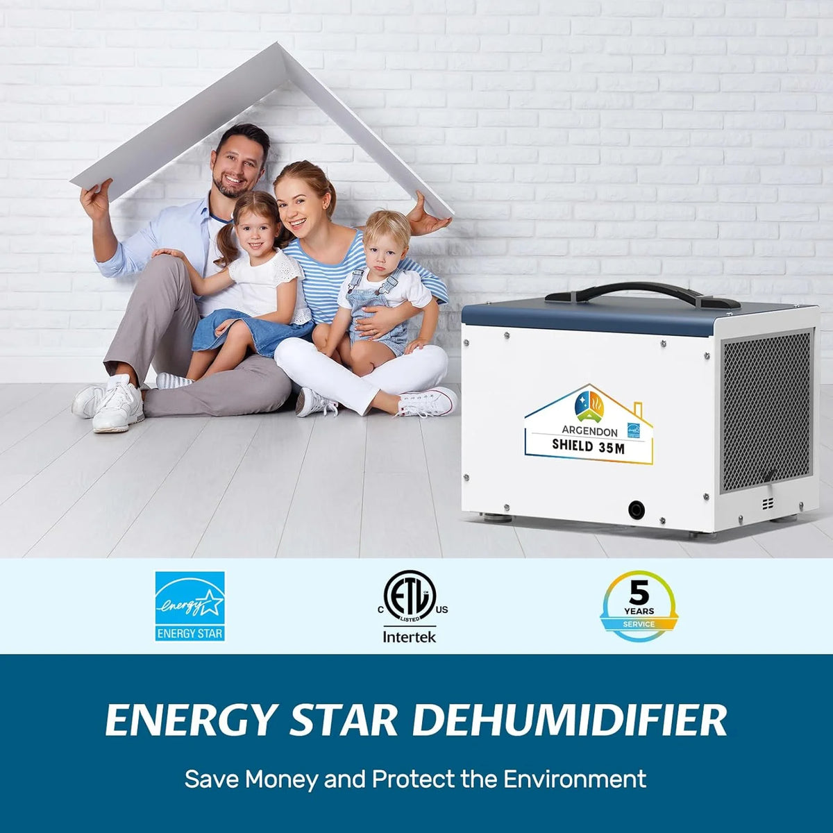 ARGENDON Dehumidifier with Drain Hose for Crawlspace Basement, Energy Star 1000 Sq Ft