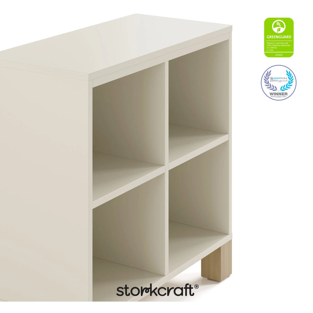Storkcraft California Cube Organizer Children's Bookcase, Blush with Driftwood