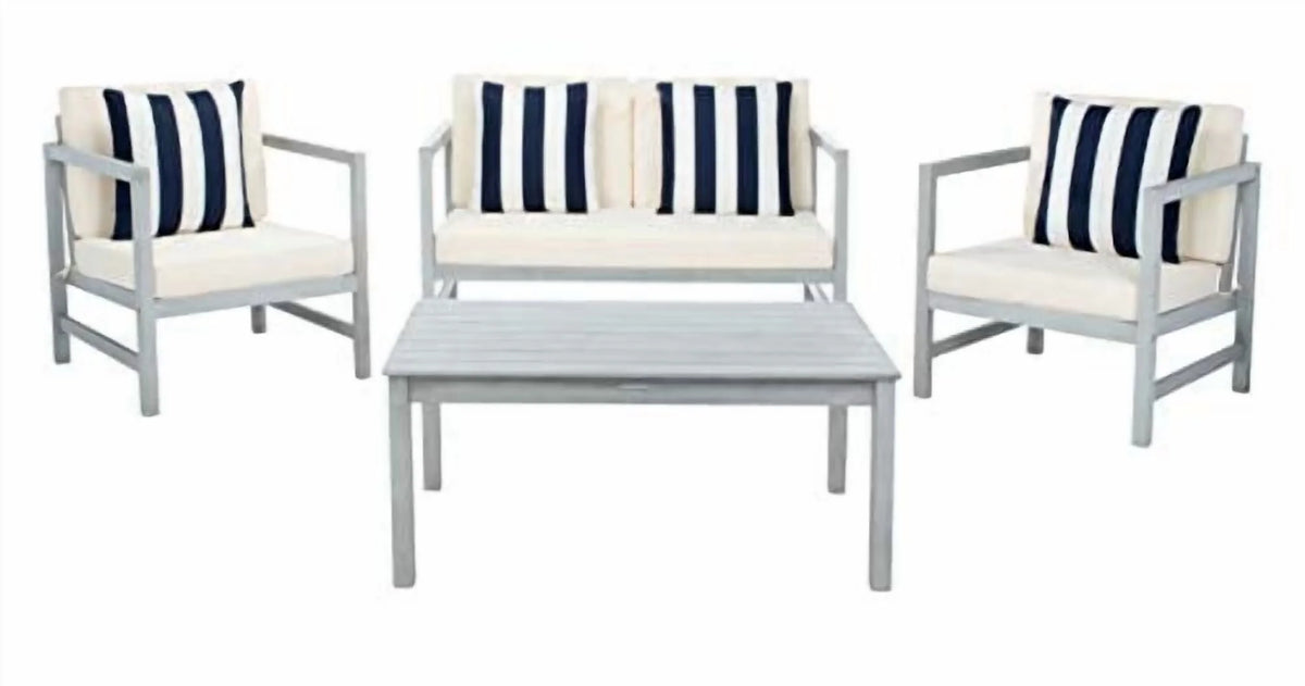 Safavieh Montez 4 Piece Outdoor Set with Accent Pillows