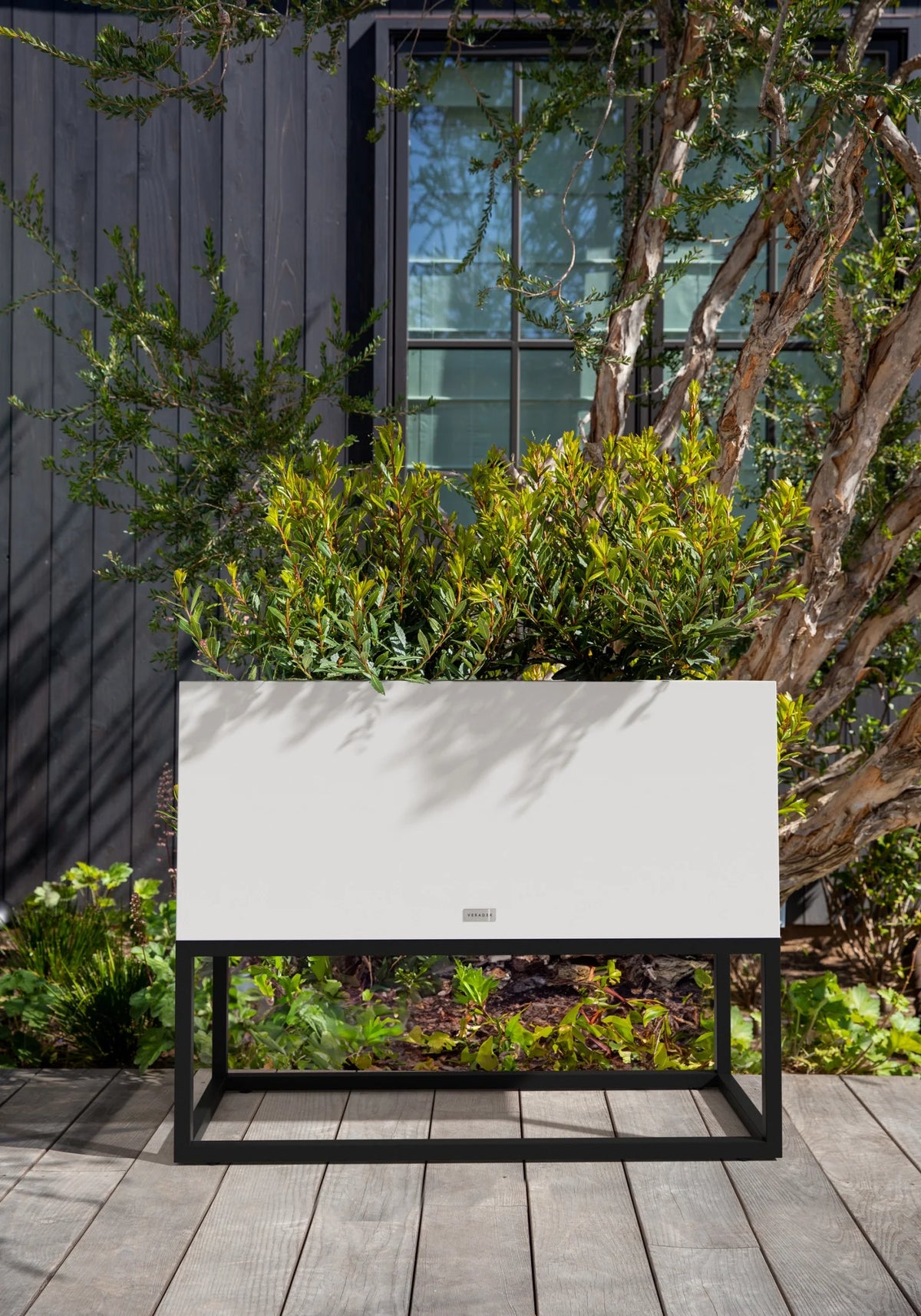Veradek Block Series Raised Long Box Plastic Planter - (32 in., Black)