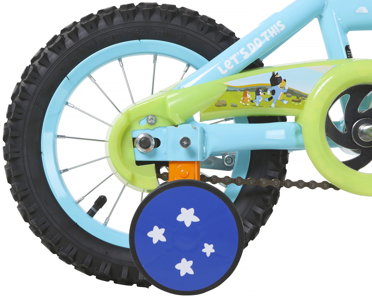 Bluey 12-Inch Kids BMX Bike with Training Wheels, Plush Bag, Steel Frame, Coaster Brake, Ages 3-5