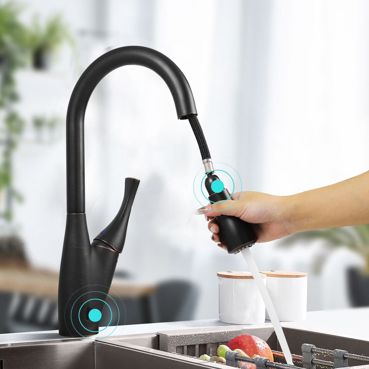 Dual-sensor Pull Down Touchless Kitchen Faucet