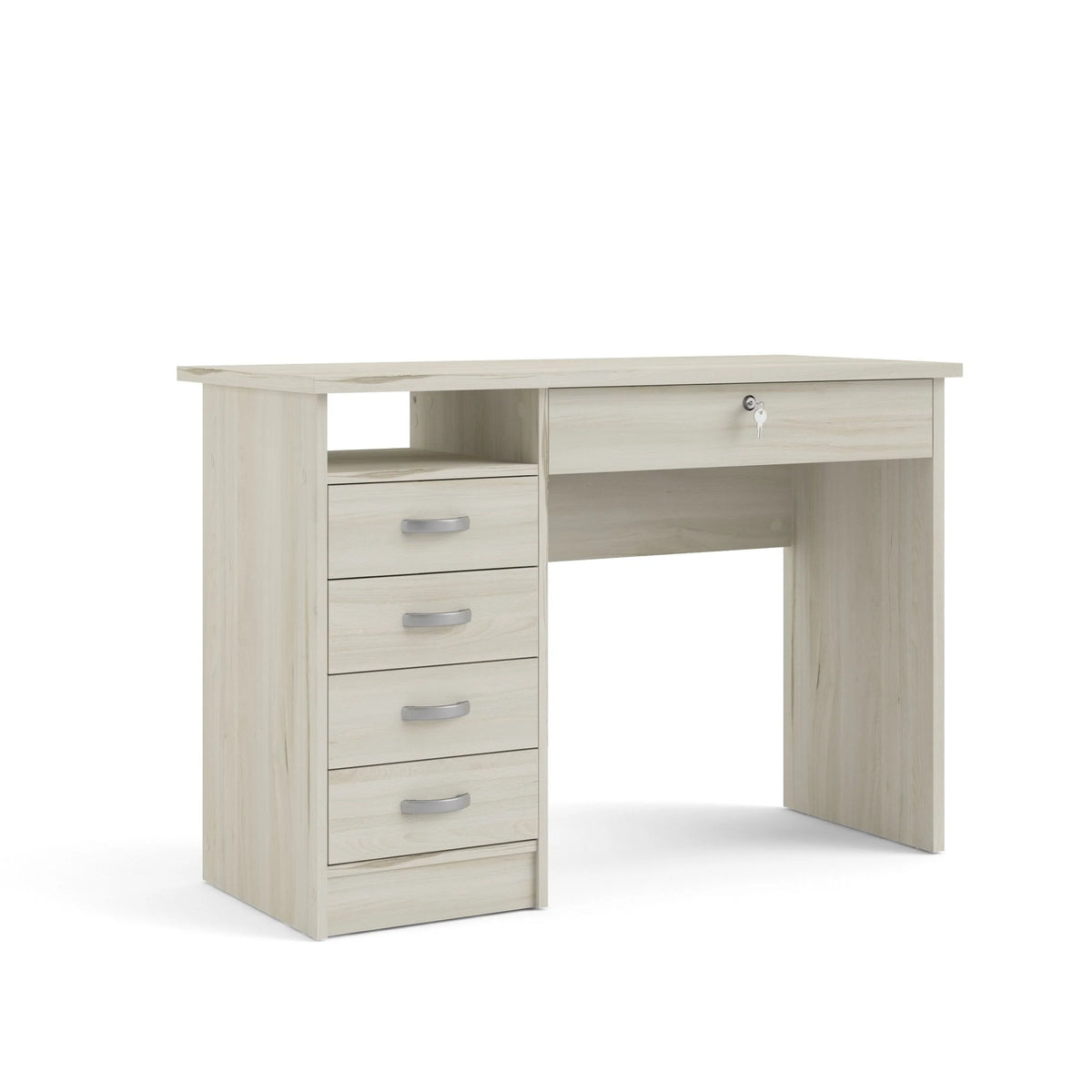 Walden Desk with 5 Drawers, Light Woodgrain color