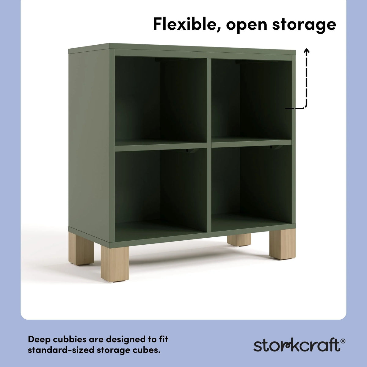 Storkcraft California Cube Organizer Children's Bookcase, Blush with Driftwood