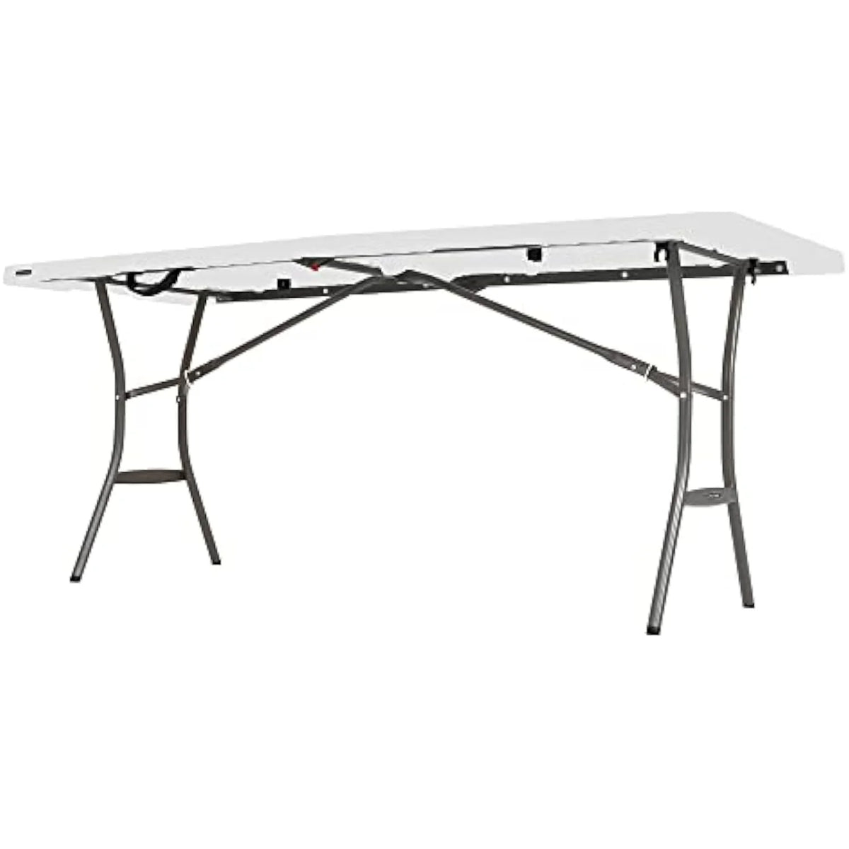 Lifetime Essential 6 Ft. x 30 In. White Granite Fold-In-Half Table 80333