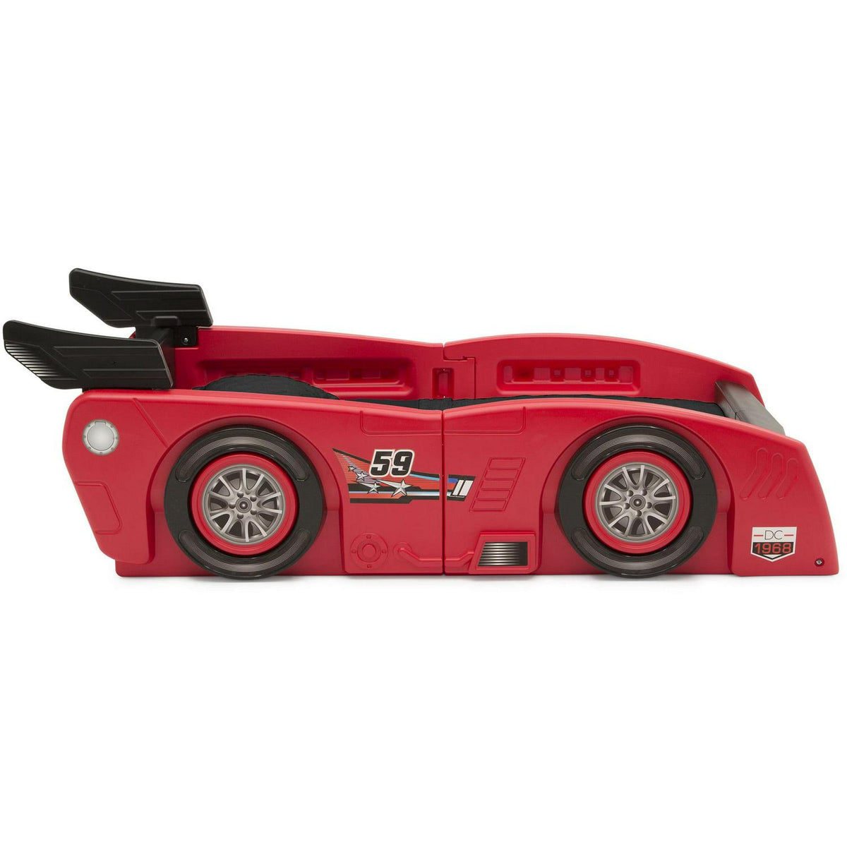 Delta Children Grand Prix Kids Plastic Toddler Bed-Twin. Red
