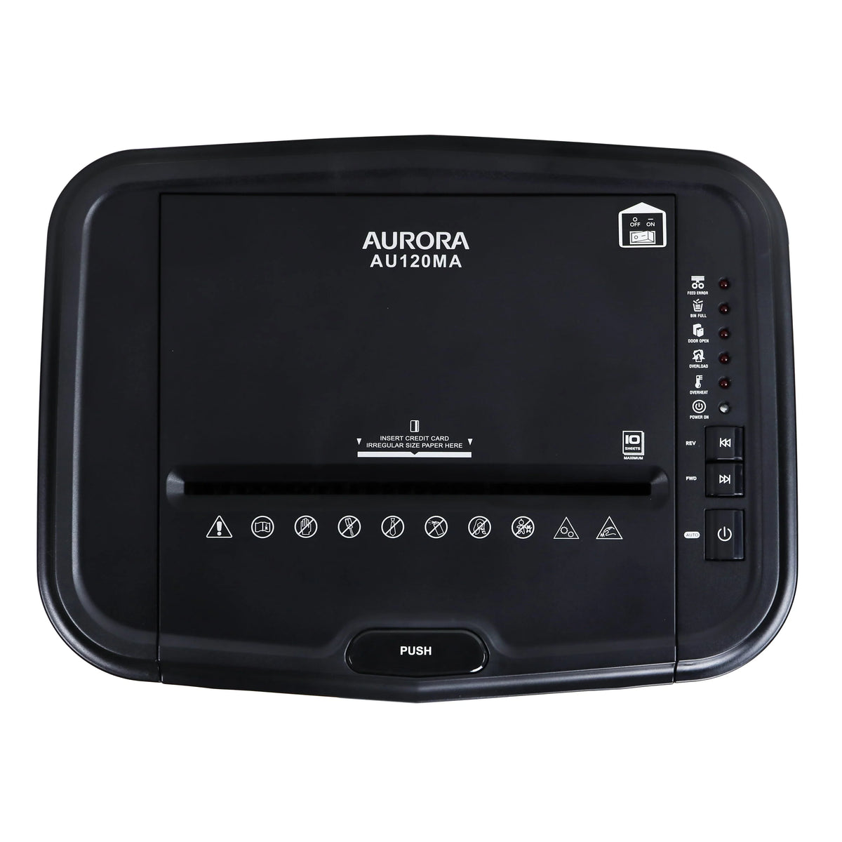 Aurora GB 120-Sheet Auto Feed Micro-Cut Paper Shredder with Pullout Basket