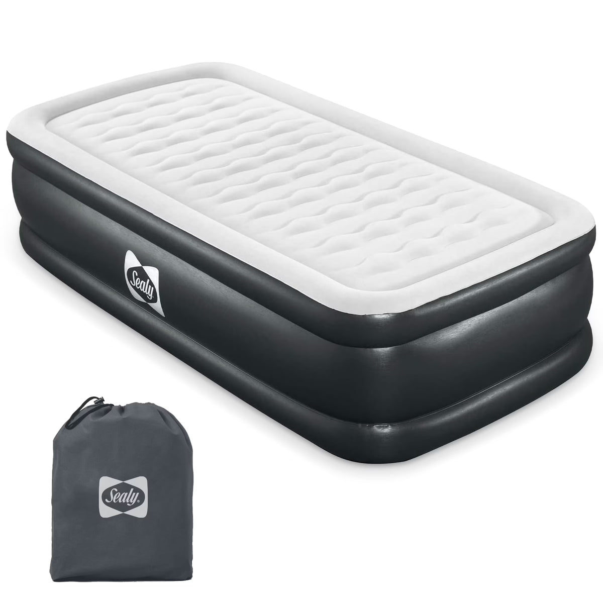 Sealy Tritech 20" Air Mattress Inflatable Bed Twin with Built-In AC Pump