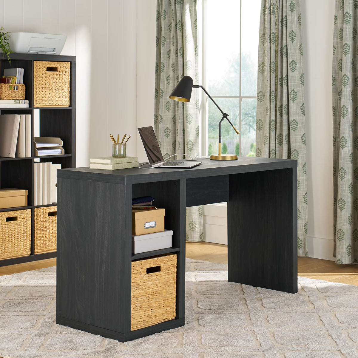 Better Homes & Gardens Cube Storage Office Desk, White Texture