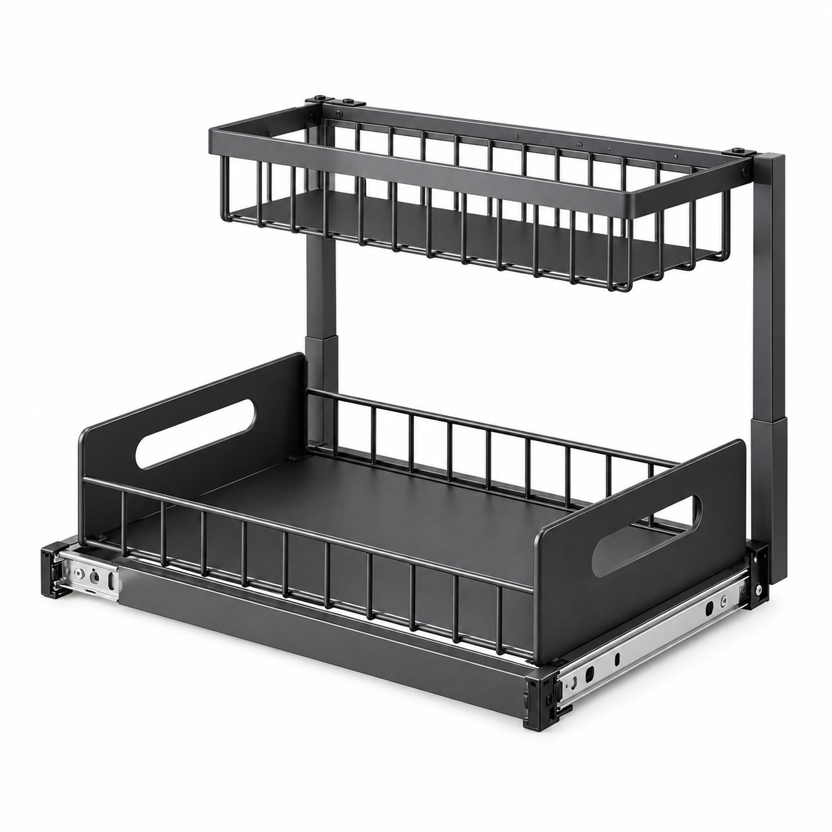 Metal Pull-Out Under-Sink Organizer – Sliding Storage Drawer