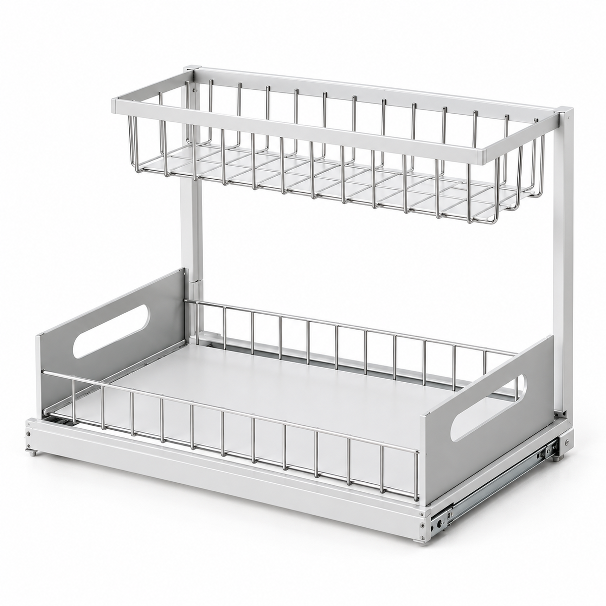 Metal Pull-Out Under-Sink Organizer – Sliding Storage Drawer