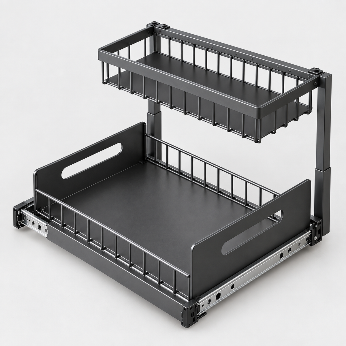 Metal Pull-Out Under-Sink Organizer – Sliding Storage Drawer