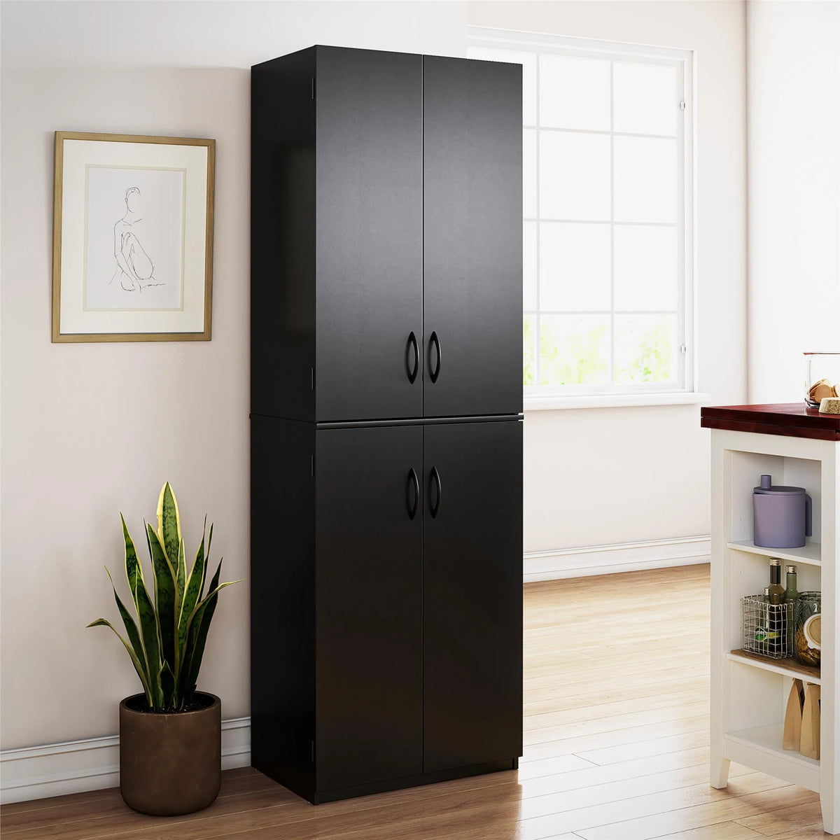 Mainstays 72" 4-Door Storage Cabinet, Espresso
