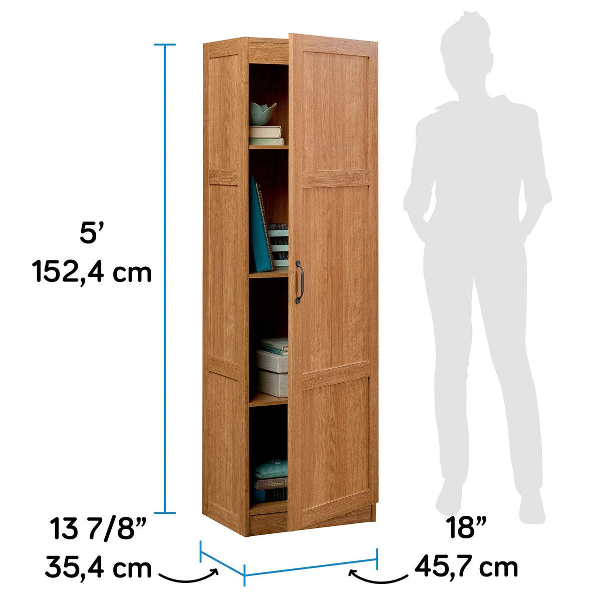 Sauder Select Storage Pantry, Highland Oak Finish
