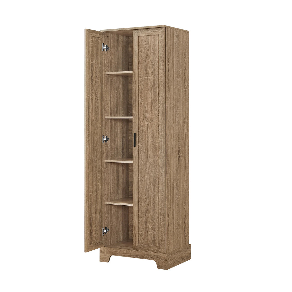 Urli Modern Double Door Storage Cabinet with Adjustable Shelves, Black