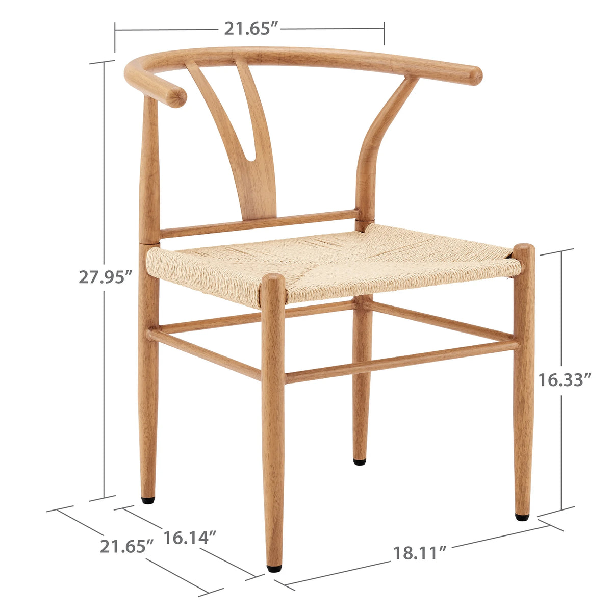 Better Homes & Gardens Springwood Wishbone Chair, Metal Base with Black Finish, 2 Pack