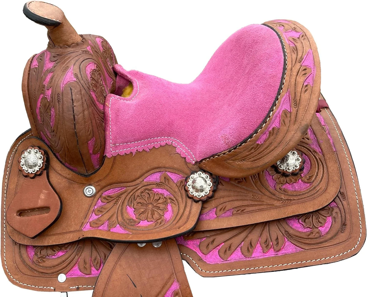 RESISTANCE Western Miniature Barrel Saddle with Conchos Inlay Colors