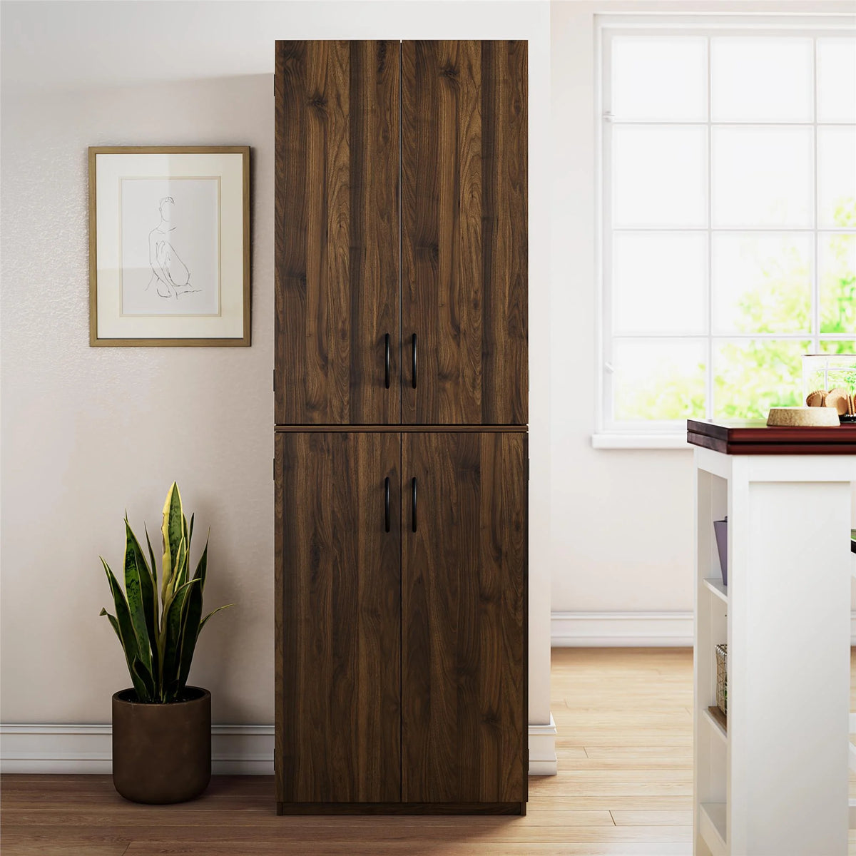 Mainstays 72" 4-Door Storage Cabinet, Espresso