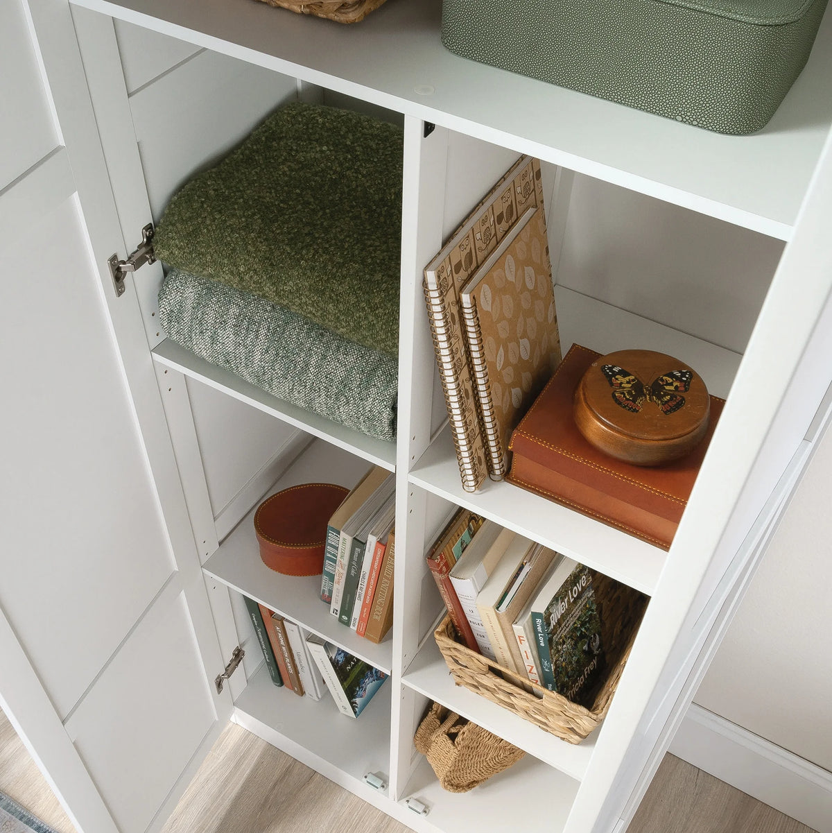 Sauder Select 2 Door Storage Cabinet, Reclaimed Pine Finish