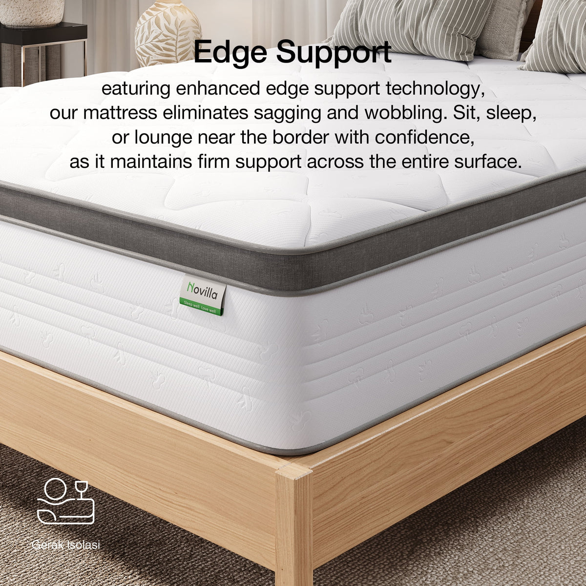 Novilla Easeon 12" Medium Pocket Spring Hybrid Mattress,Queen