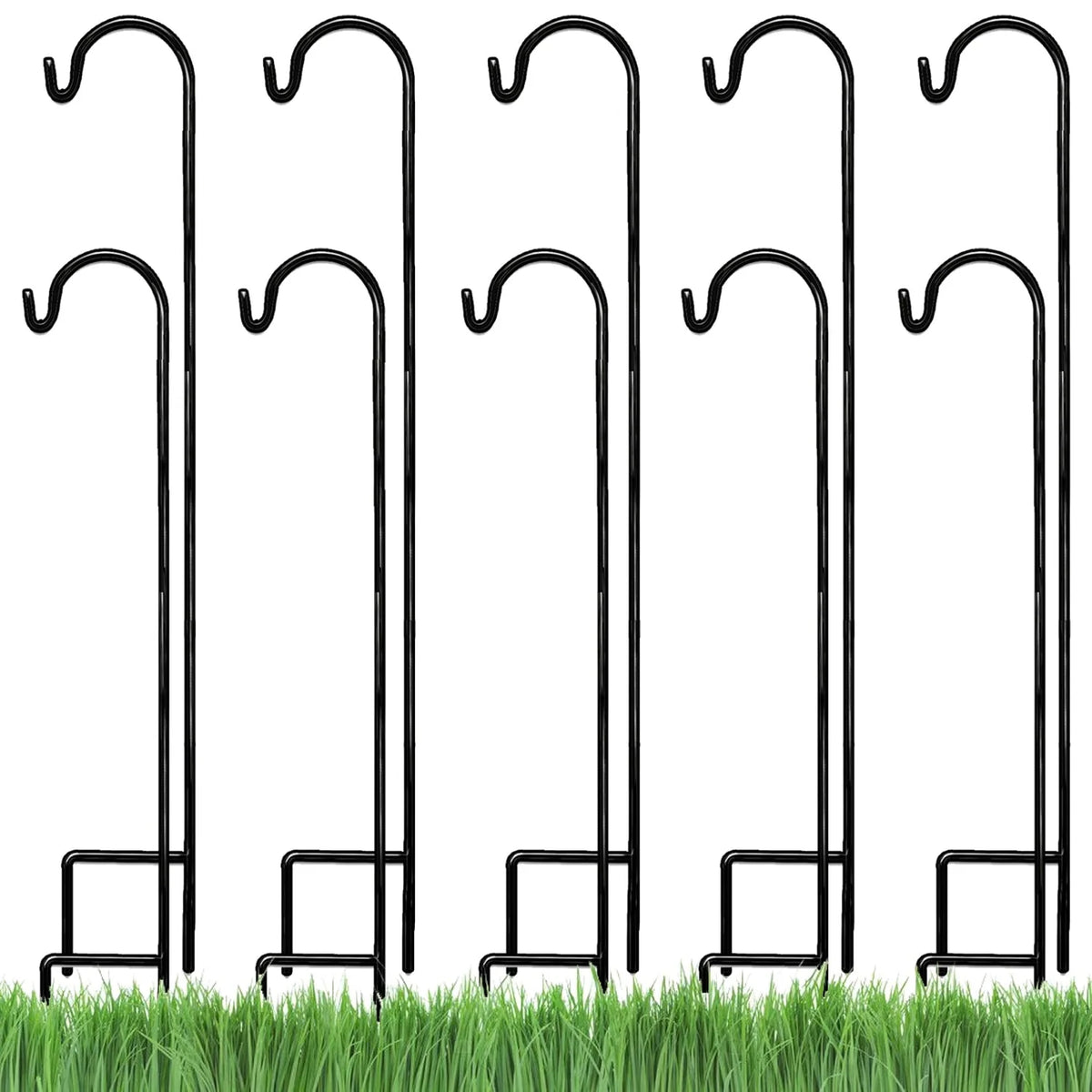 Ashman Online, Shepherds Hook 10 Pack, Black Color, 35 inches Height