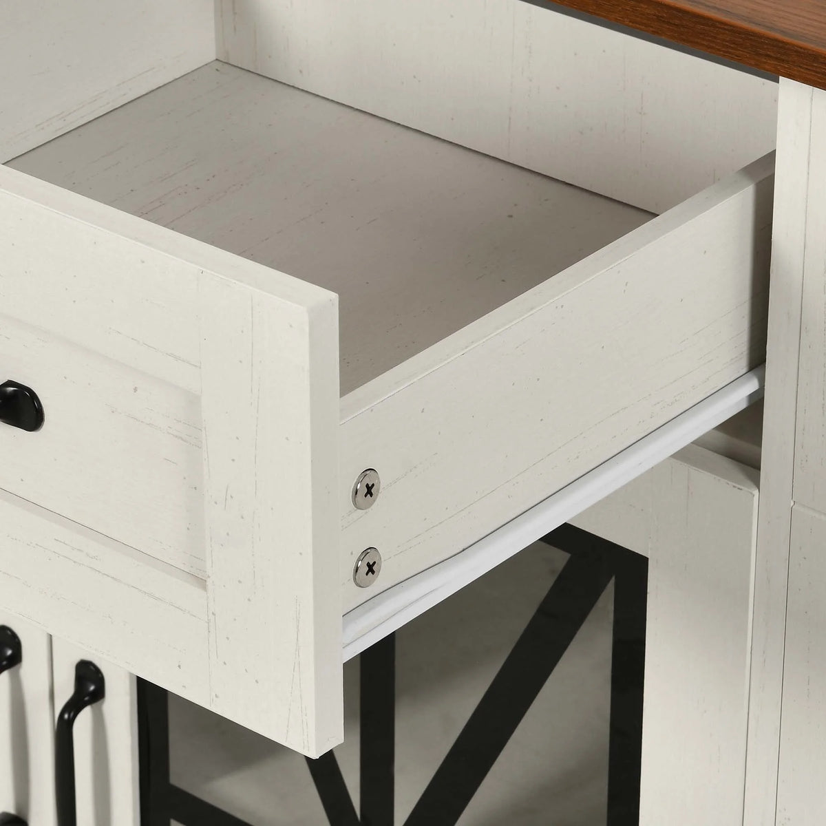 DEXTRUS Kitchen Island with Seating & Drop Leaf, Kitchen Island on Wheels with Doors & Drawers, White