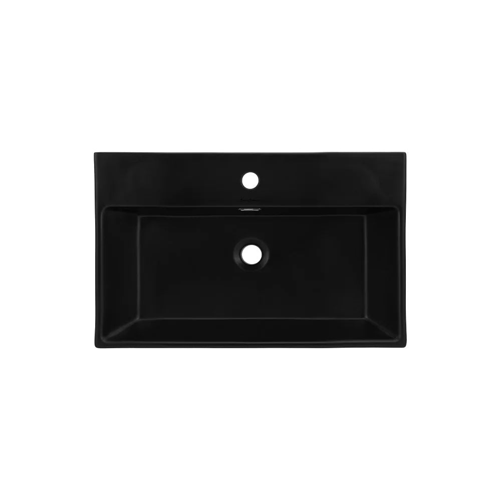 Claire 24 Ceramic Console Sink Matte Black Basin Brushed Gold Legs