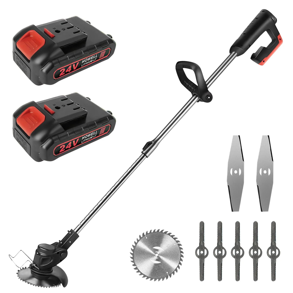 Paddsun Electric Weed Eater Lawn Edger Cordless Grass String Trimmer Cutter 24V &Battery
