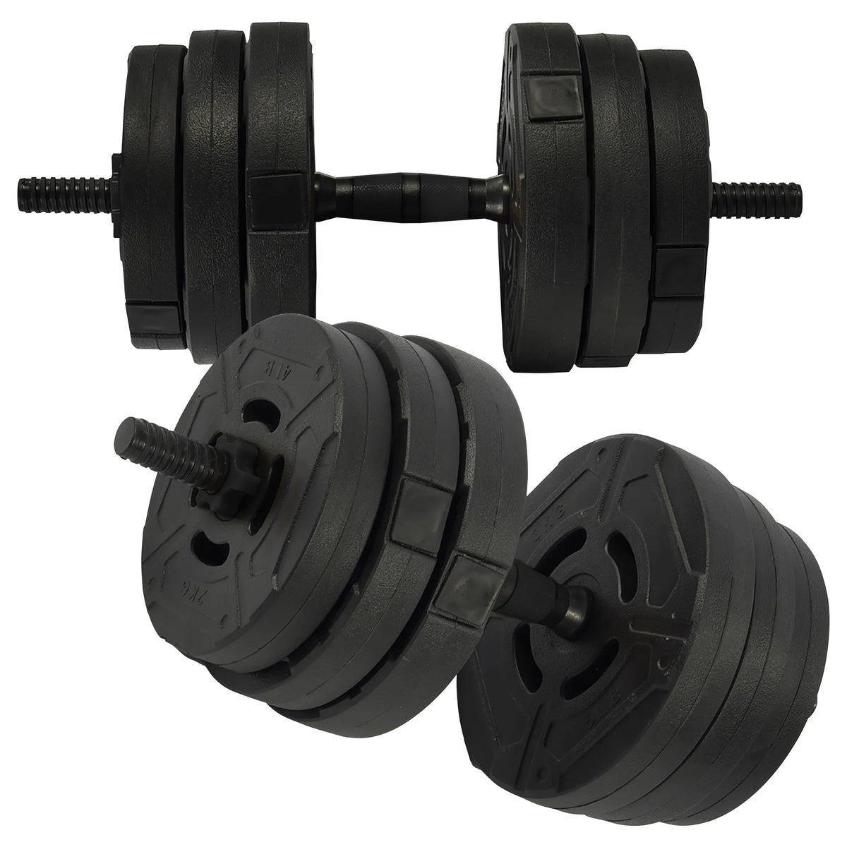 Fitvids 2 in 1 Adjustable Dumbbell Set, 60lbs Free Weights Set with Connector, Black