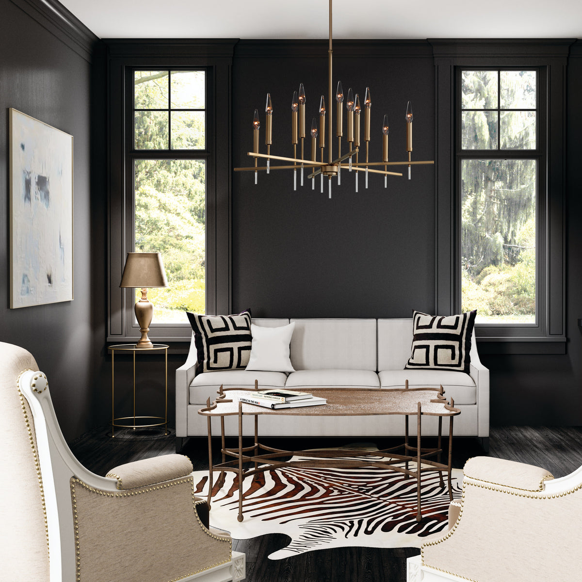 12 Light Chandelier In Mid-Century Modern Style-25 Inches Tall And 35 Inches Wide     -Traditional Installation Capital Lighting 449301Ma